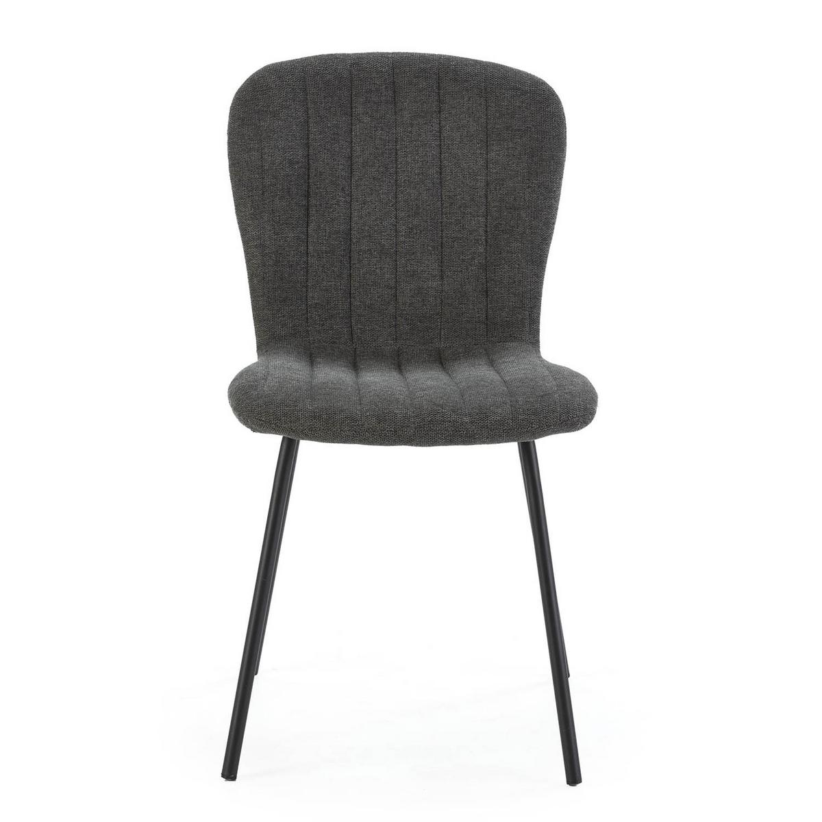STUHL 4er-Set Lucky dunkelgrauer Stoff - Dunkelgrau, Textil/Metall (46/85/57cm) - VS Venta-stock