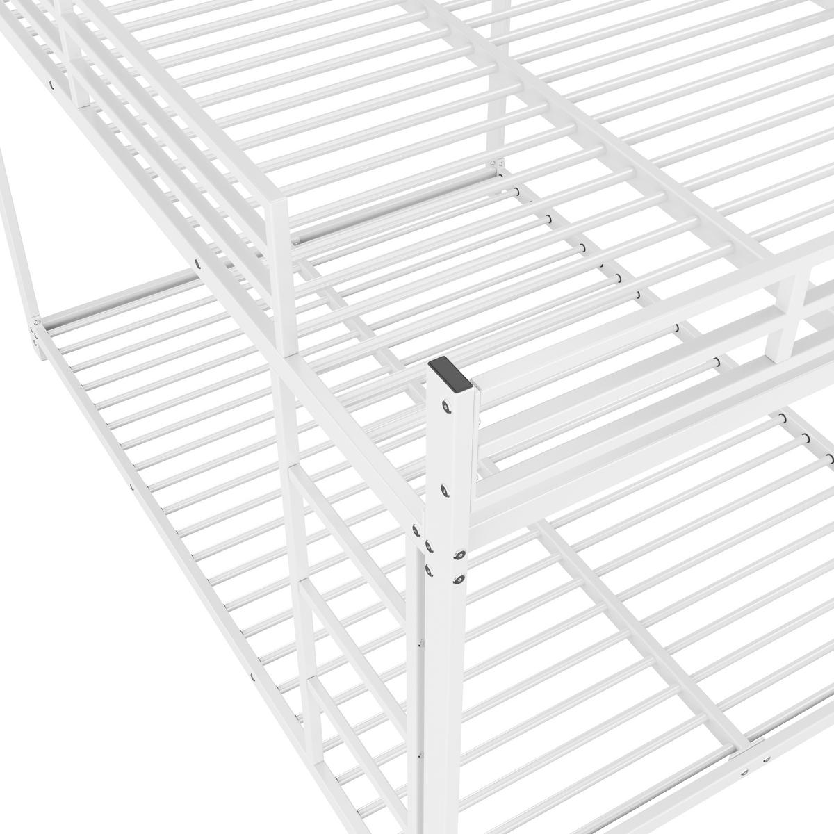 ETAGENBETT metall 140x200 kinderbett weiß - Weiß, Metall (140/200cm) - Urban Meuble