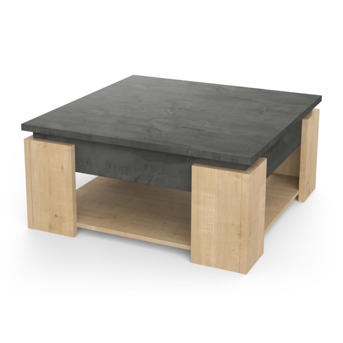 COUCHTISCH - austin 80/80/37,2 cm - Eschefarben, Holzwerkstoff (80.8/80/37.2cm) - Calicosy