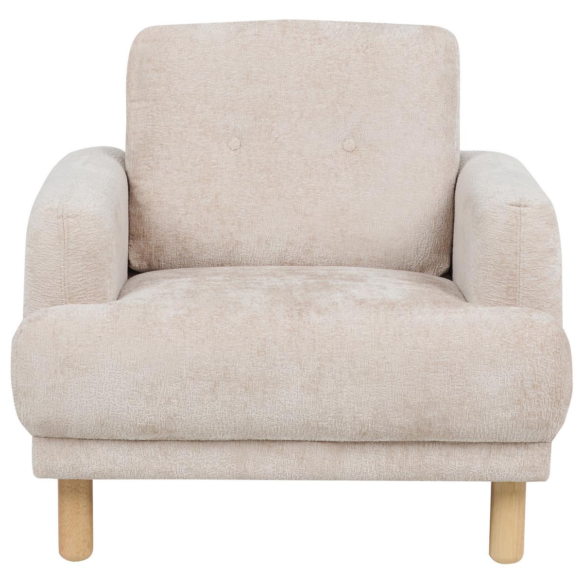 SESSEL Bouclé Beige Tuve - Hellbraun/Beige, Textil (88/85/90cm) - Beliani