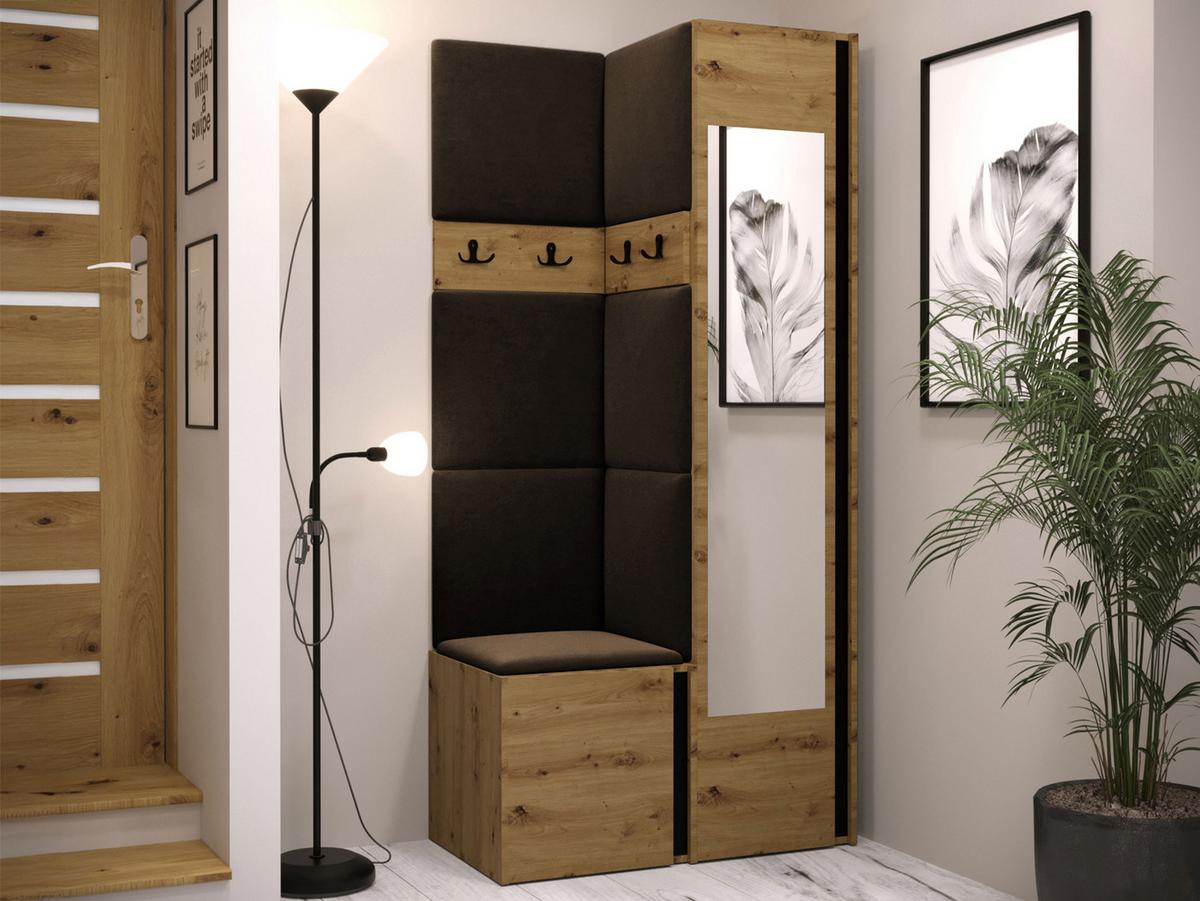 GARDEROBEN-SET Orion XXV - Eiche Artisan/Braun, Holzwerkstoff/Kunststoff (82/186/46cm) - MIRJAN24