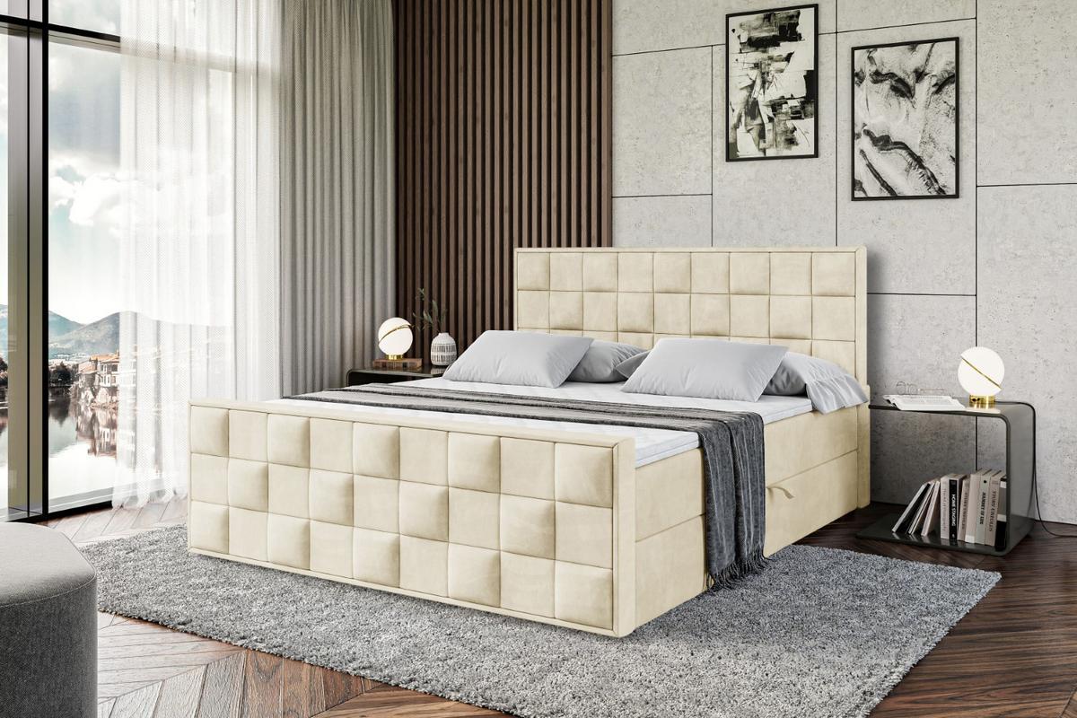 BOXBETT ZAFIRA - 140x200 - H4 - Beige - Beige, Holzwerkstoff (140/200cm) - ALTDECOR