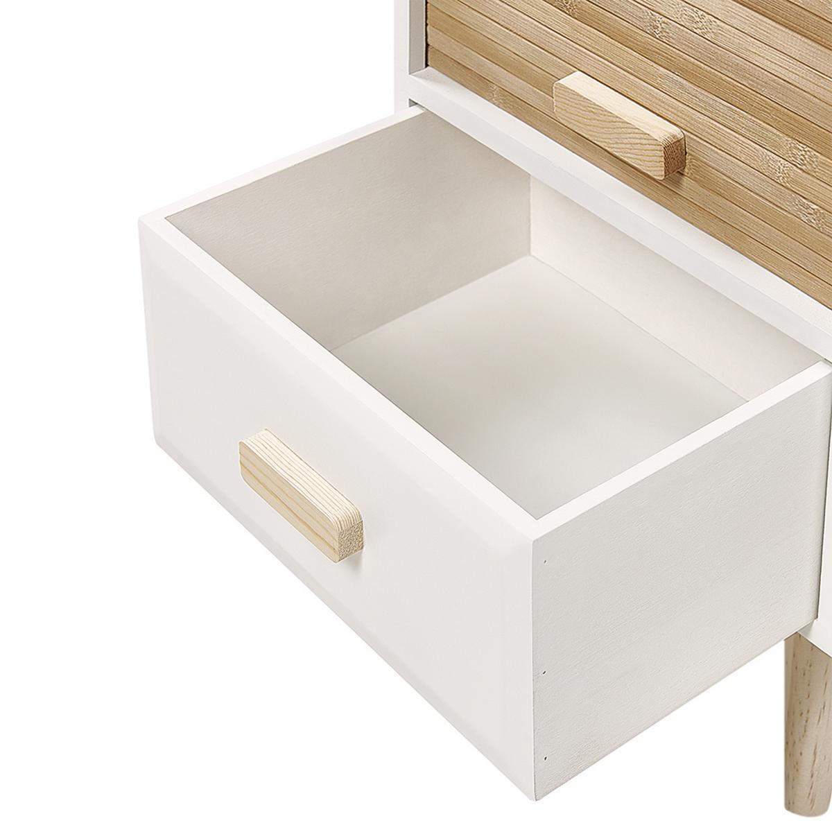 NACHTTISCH mit 1 Schublade Weiß Nesika - Weiß, Holzwerkstoff (30/56/30cm) - Beliani