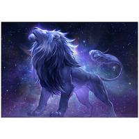 FOTOTAPETE Löwe Tiere Lila 250x175 cm - Multicolor, Papier (250/175cm) - Wallarena