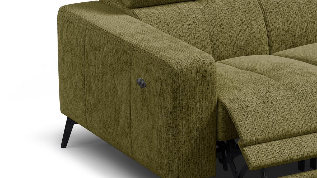 RELAXSOFA MORELLO 2-Sitzer, olive, 2 x Relax Zero Gravity - Olivgrün, Holz/Textil (164/82/103cm) - Wozimo