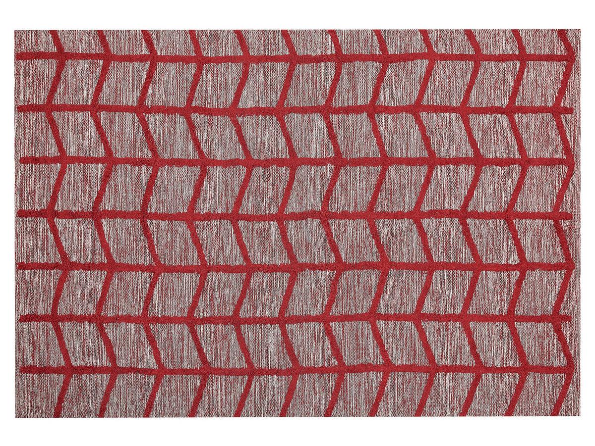 KURZFLOR-TEPPICH Sivas 200/140 cm - Rot, Textil (140/200cm) - Beliani