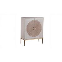 HIGHBOARD LUCIA Weiß Eiche - Goldfarben/Weiß, Holz/Metall (90/116/40cm) - KAWOLA