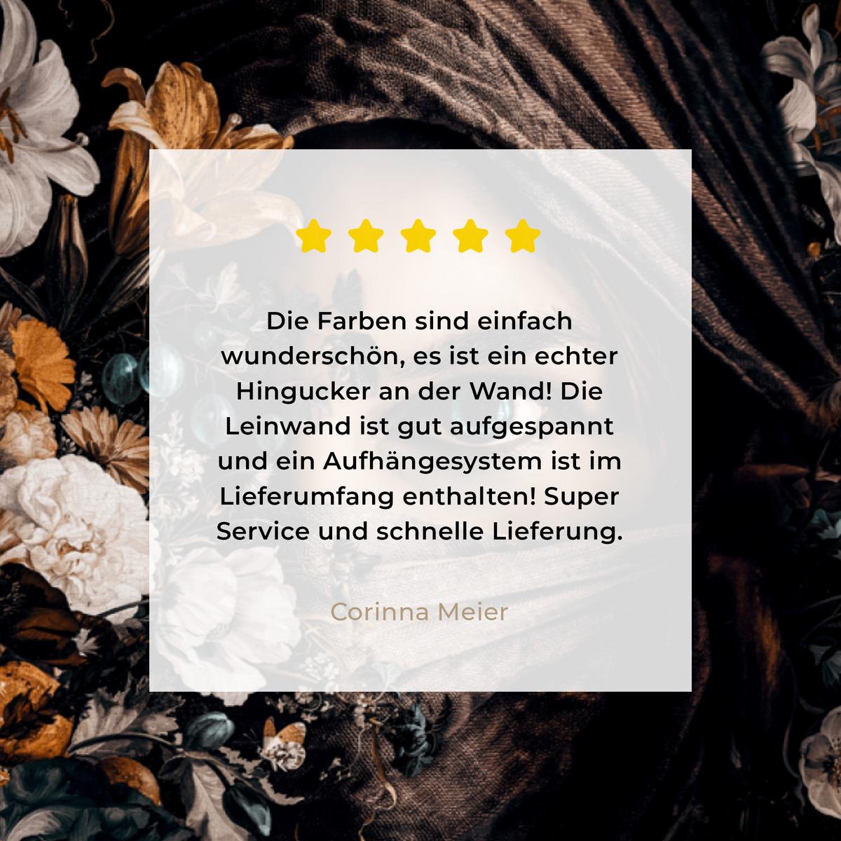 LEINWANDBILD Frau - Luxus - Blumen - Schmetterling - Porträt Wandbild 40x30 cm - Schwarz, Textil (40/30cm) - MuchoWow