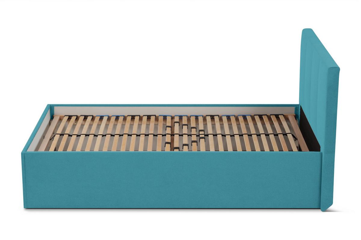 POLSTERBETT Dalas Blau 140 x 200 x 40 cm Stauraum Mit hochwertiger Matratze H3 (bis 120 kg) und Lattenrost - Blau, Holz (140/200cm) - Halmon Schlafkomfort Betten 