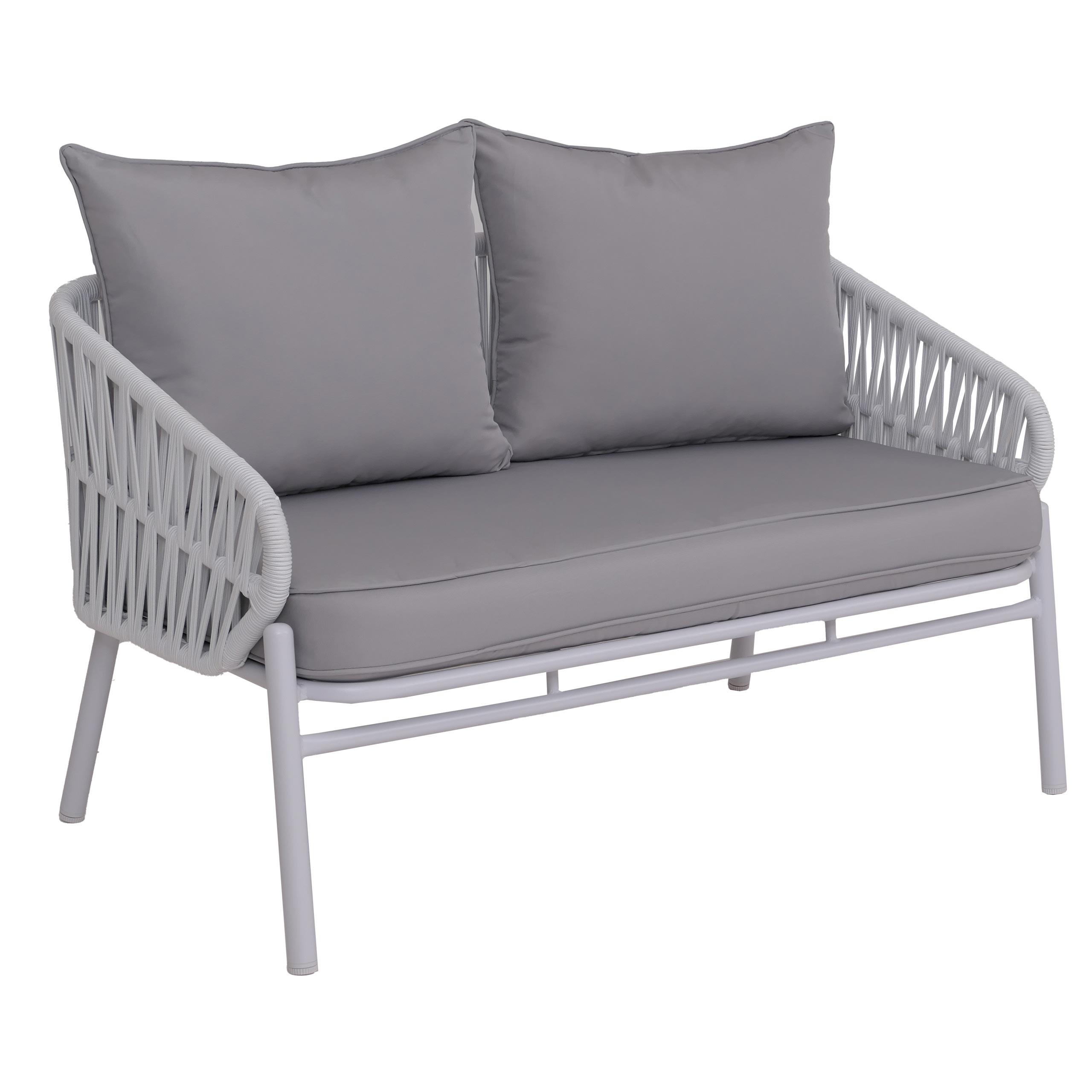 GARTENBANK Hellgrau - Hellgrau, Metall (116/83/65cm) - MCW