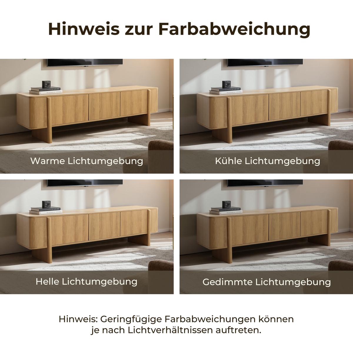 TV-SCHRANK Modern im Lowboard-Design,Eichenfarben,Holzoptik | B160 x T40 x H50 cm - Eichefarben, Holz (160/50/40cm) - Hometopia