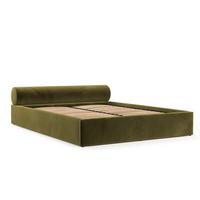 POLSTERBETT Solvo mit Stauraum 140/200 cm Grün im Kronos Stoff - Schwarz/Naturfarben, Holz/Holzwerkstoff (140/200cm) - AltaBeds