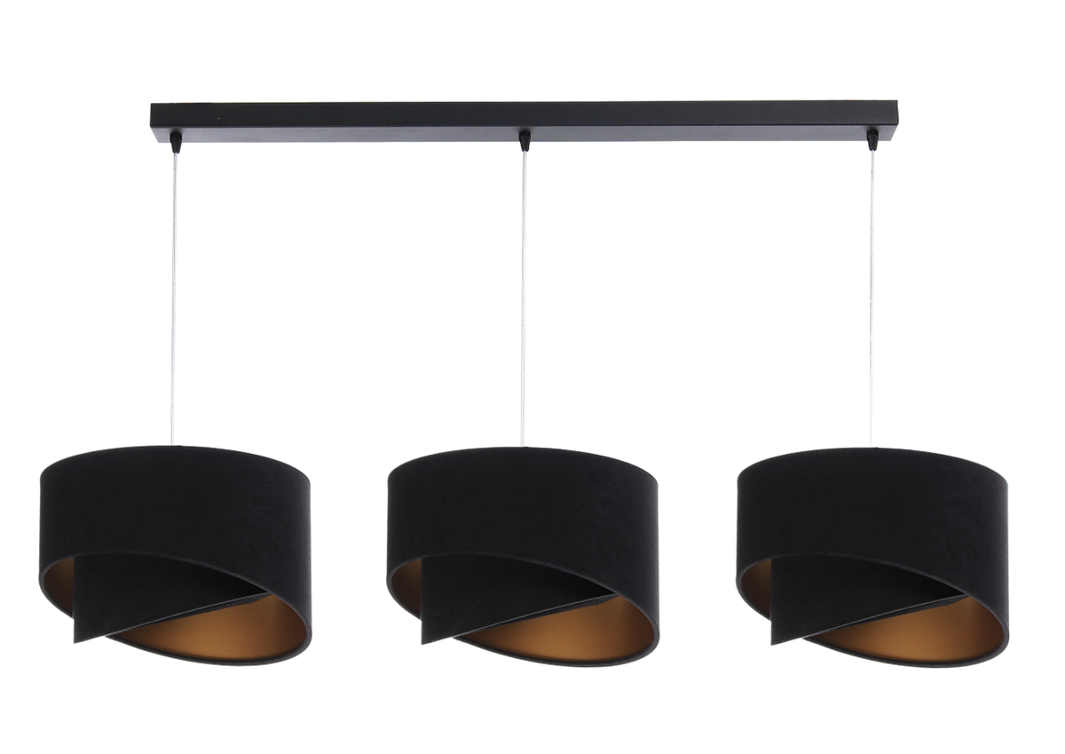 HÄNGELEUCHTE Gold 30/18 cm - Goldfarben/Schwarz, Kunststoff (30/0.3/18cm) - ONZENO