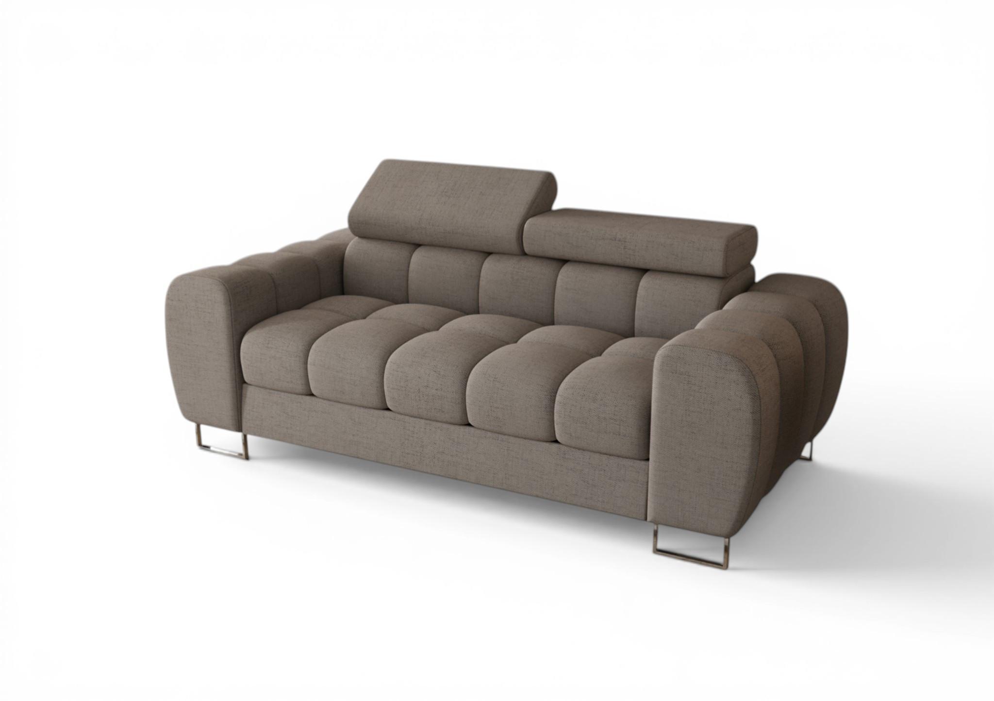 SOFA 2-sitzer Bastien In Stoff Moly - Grau, Holzwerkstoff/Textil (195/95/97cm) - Fun Möbel