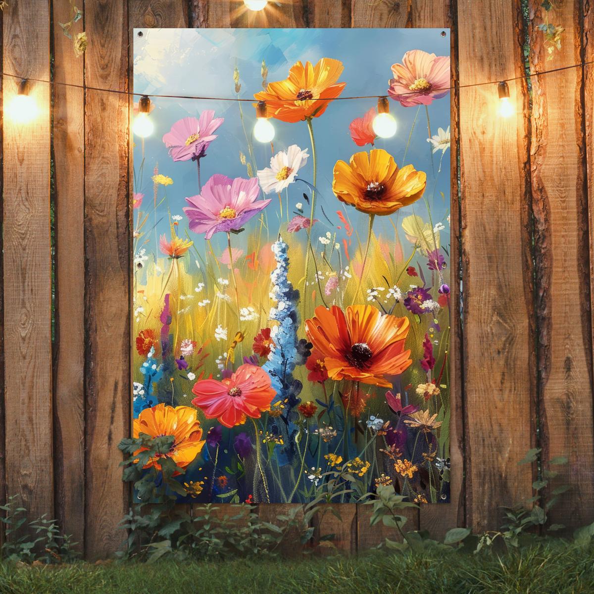 GARTENPOSTER Blumen - Natur - Botanik - Kunst Bild 120x180 cm - Hellblau, Kunststoff (120/180/0.2cm) - OnlyWow