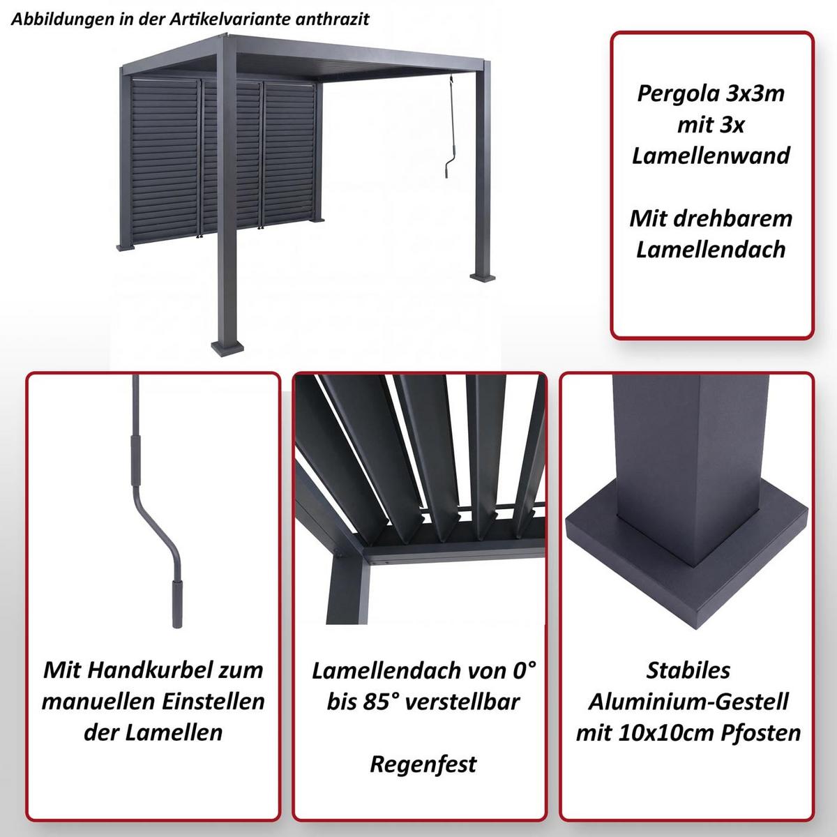 PERGOLA Weiß - Weiß, Metall (302/235/302cm) - MCW