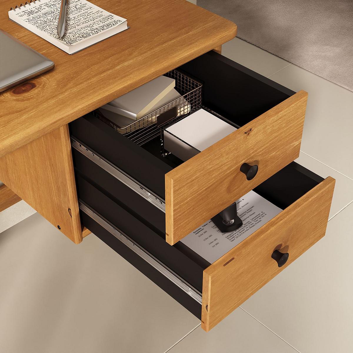 SCHREIBTISCH MARLO Eiche - Eichefarben, Holz (54/110/76cm) - IDIMEX