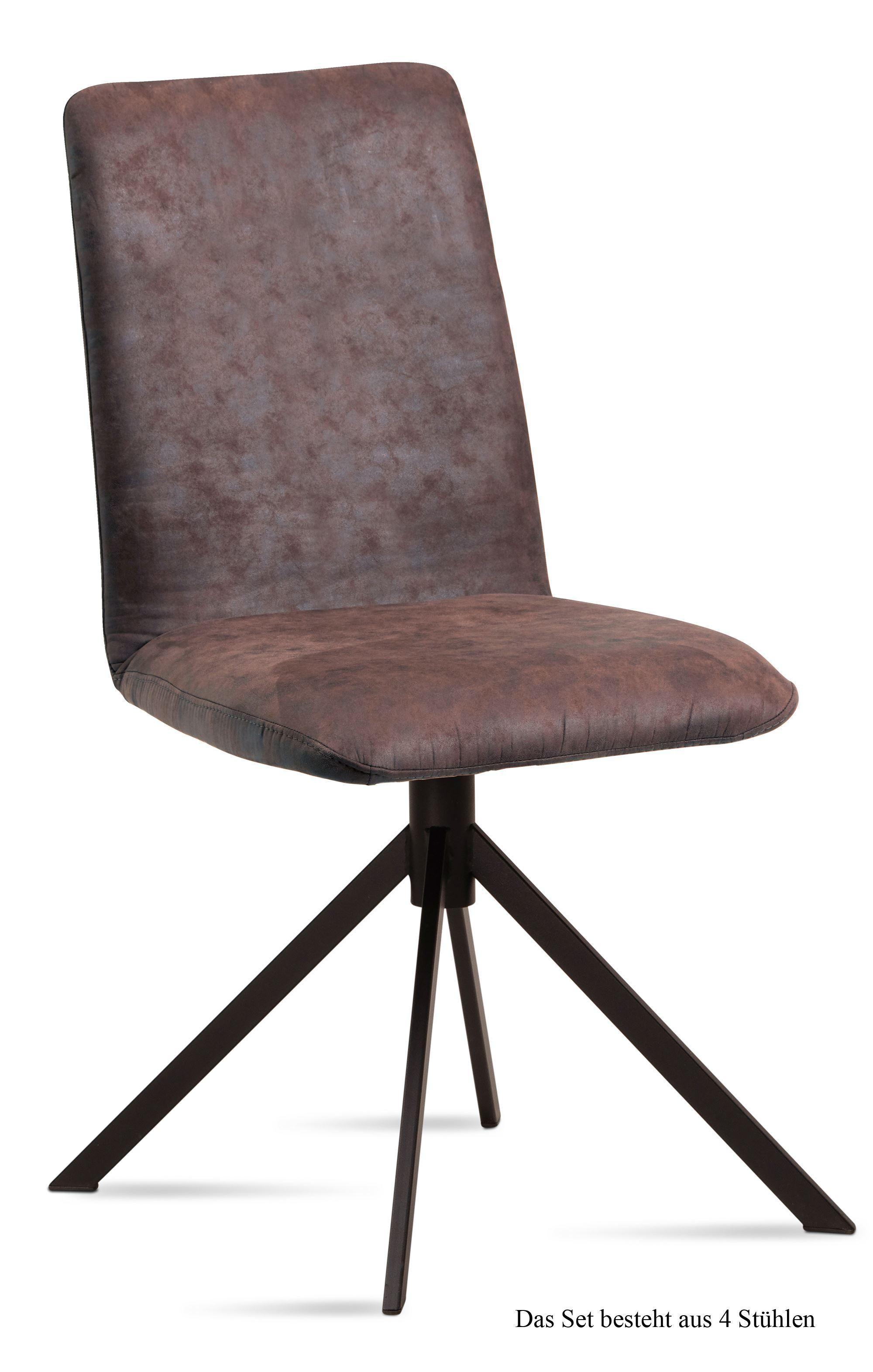 ESSZIMMERSTUHL (4er-Set) Dredi 47x92x60 Schwarz/Braun - Schwarz/Braun, Kunststoff (60/92/47cm) - 58aufmkessel