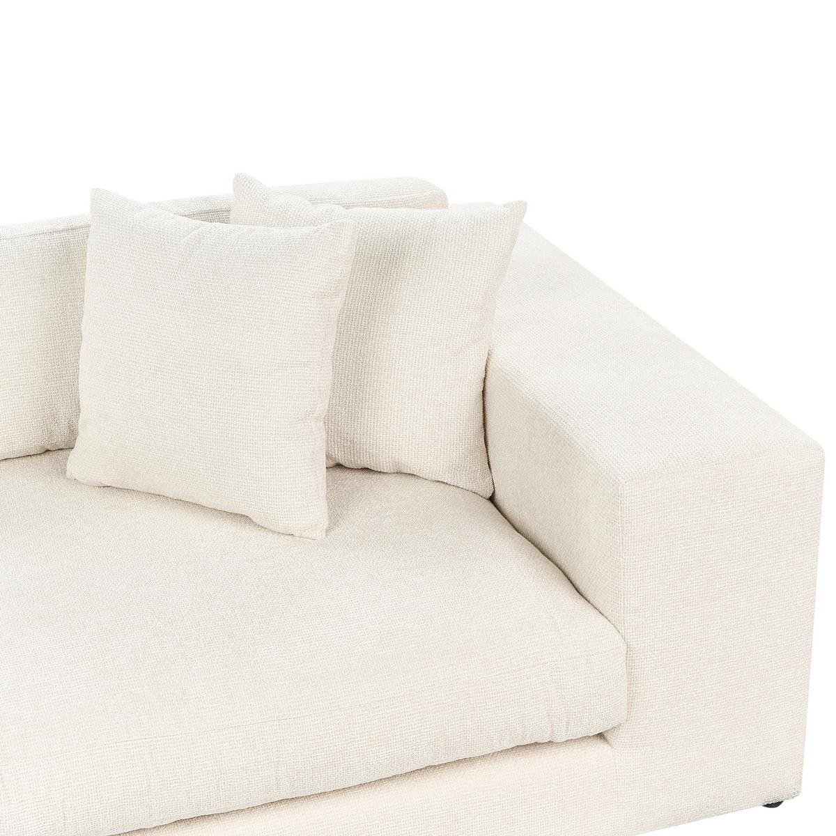 3-SITZER-SOFA cremeweiß mit Kissen Glorvika II - Weiß, Textil (240/58/120cm) - Beliani
