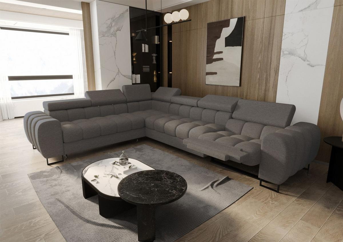 ECKSOFA Bastien Relax - Dunkelgrau, Holzwerkstoff/Textil (260/330cm) - Fun Möbel