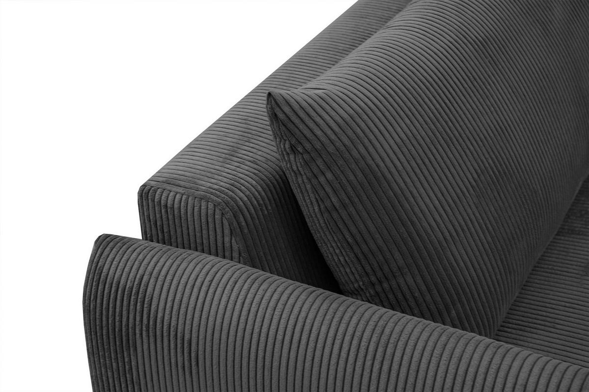 ECKSOFA TAUER 5-Sitzer, dunkelgrau - Dunkelgrau/Schwarz, Holzwerkstoff/Kunststoff (174/292cm) - Wozimo