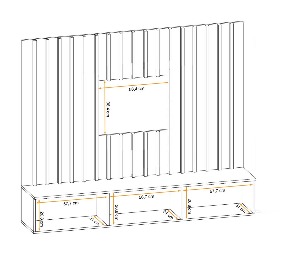 WOHNWAND grau, Artisan Eiche 180 cm, Schrankwand mit Wandpaneel, Push-to-Open - Eiche Artisan/Grau, Holzwerkstoff (180/148/35cm) - Furn.Design