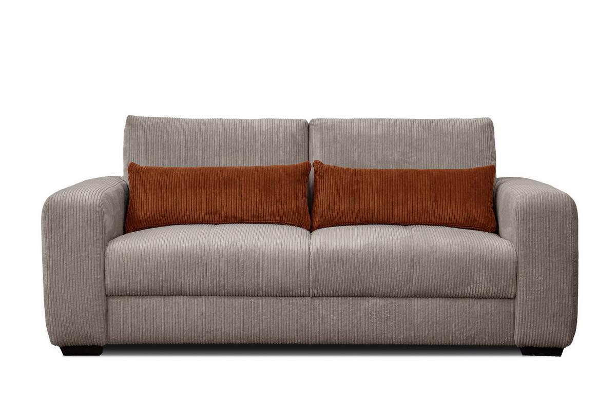 SOFA OLI 3-Sitzer, taupe - Taupe, Holz/Textil (208/91/108cm) - Wozimo