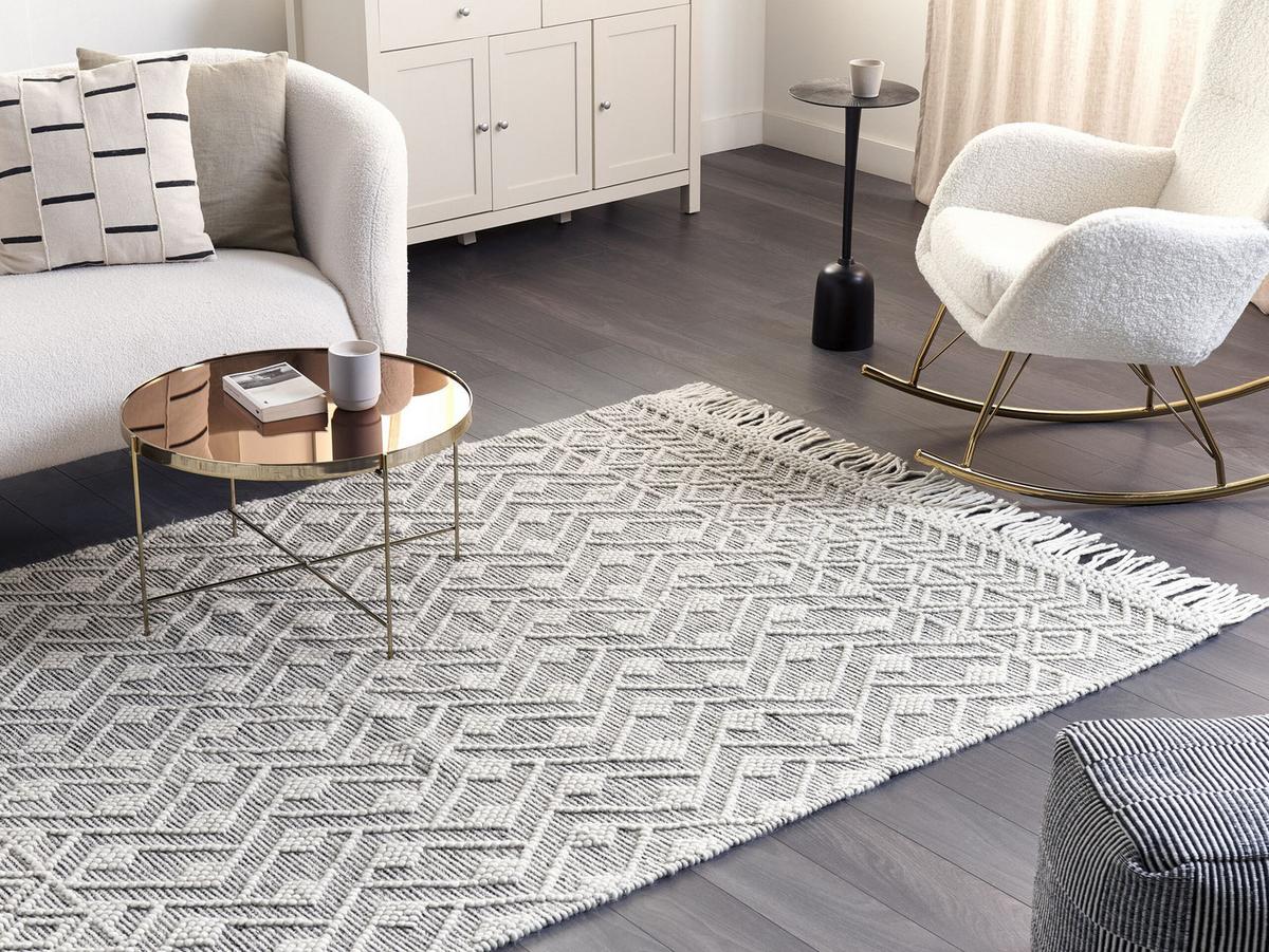 KURZFLOR-TEPPICH Kavak 230/160 cm - Schwarz, Textil (160/230cm) - Beliani