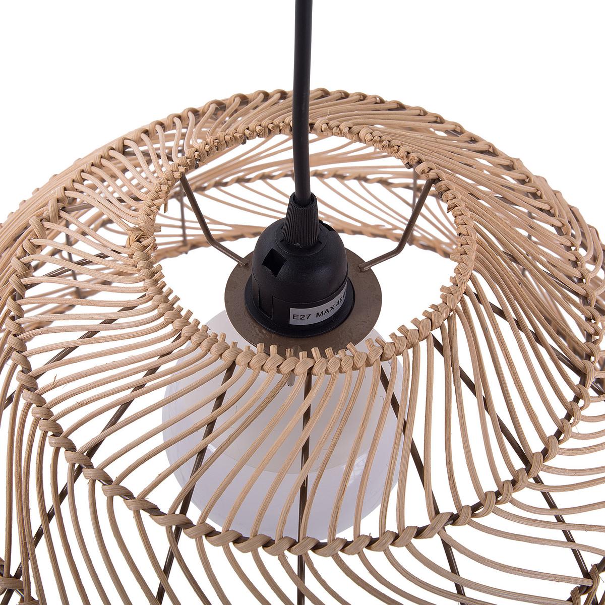 HÄNGELEUCHTE Selenge 40/40/163 cm - Beige, Naturmaterialien (40/40/163cm) - Beliani