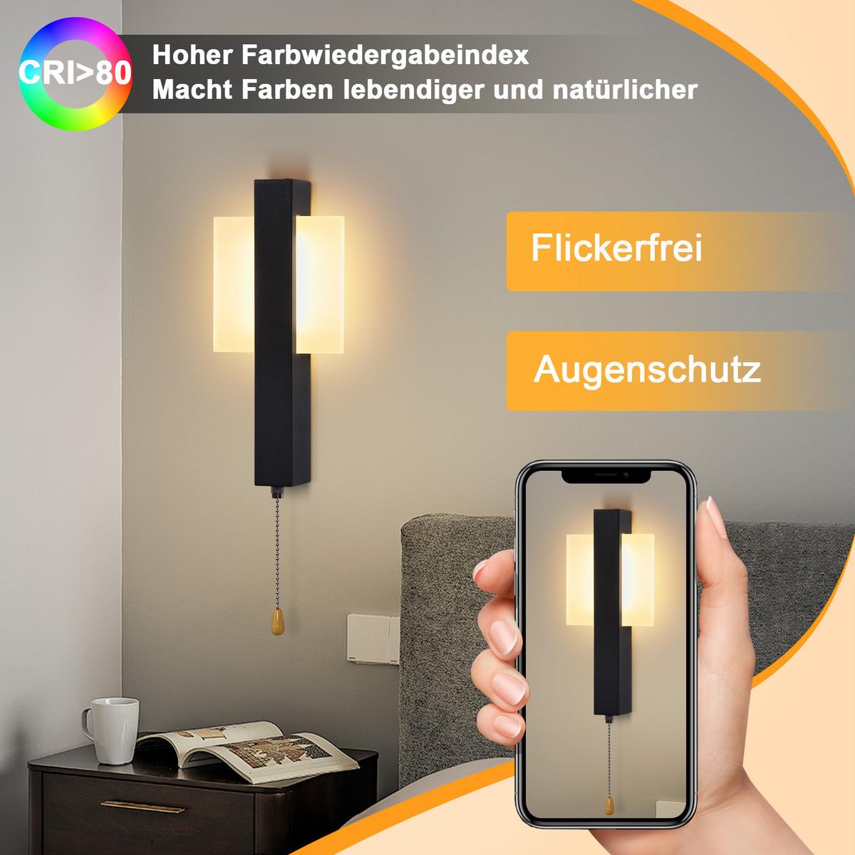 LED-WANDLEUCHTE Glistening 27.5/12/4.5 cm - Schwarz, Metall (12/4.5/27.5cm) - ZMH