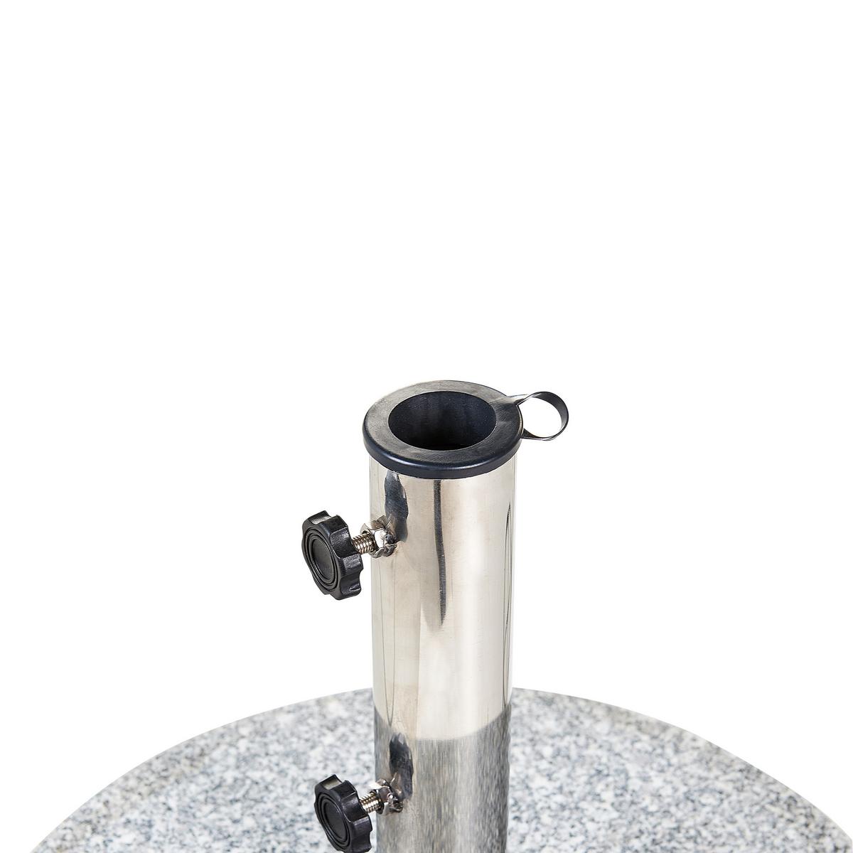 SONNENSCHIRMSTÄNDER Granit/Edelstahl grau 45 cm Ceggia - Grau, Stein (45/45cm) - Beliani