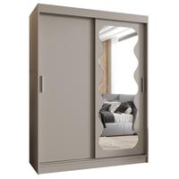 SCHIEBETÜRENSCHRANK mit Spiegel SPOTI 200/150/62 2-türig - Kaschmir/Silberfarben, Holz (150/200/62cm) - MÖBEL KRYSPOL