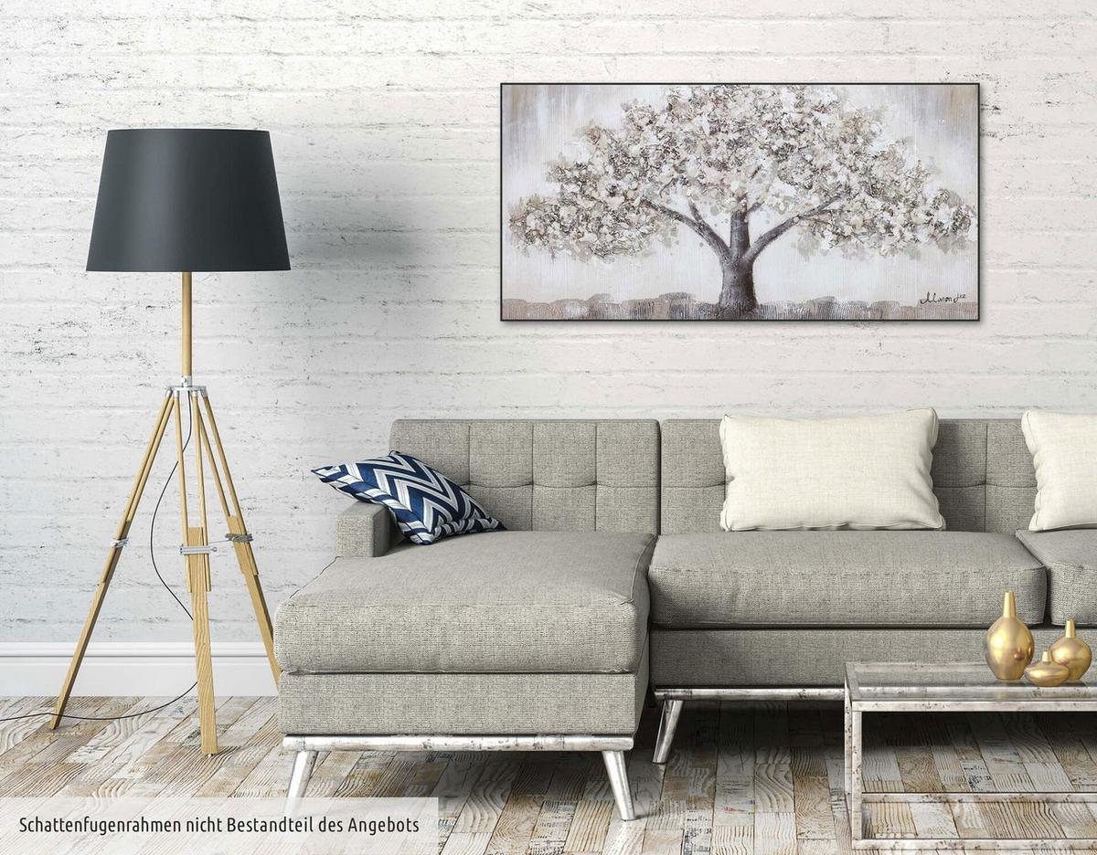 ACRYLBILD HANDGEMALT 120/60 cm - Grau, Holz/Textil (120/60cm) - KUNSTLOFT