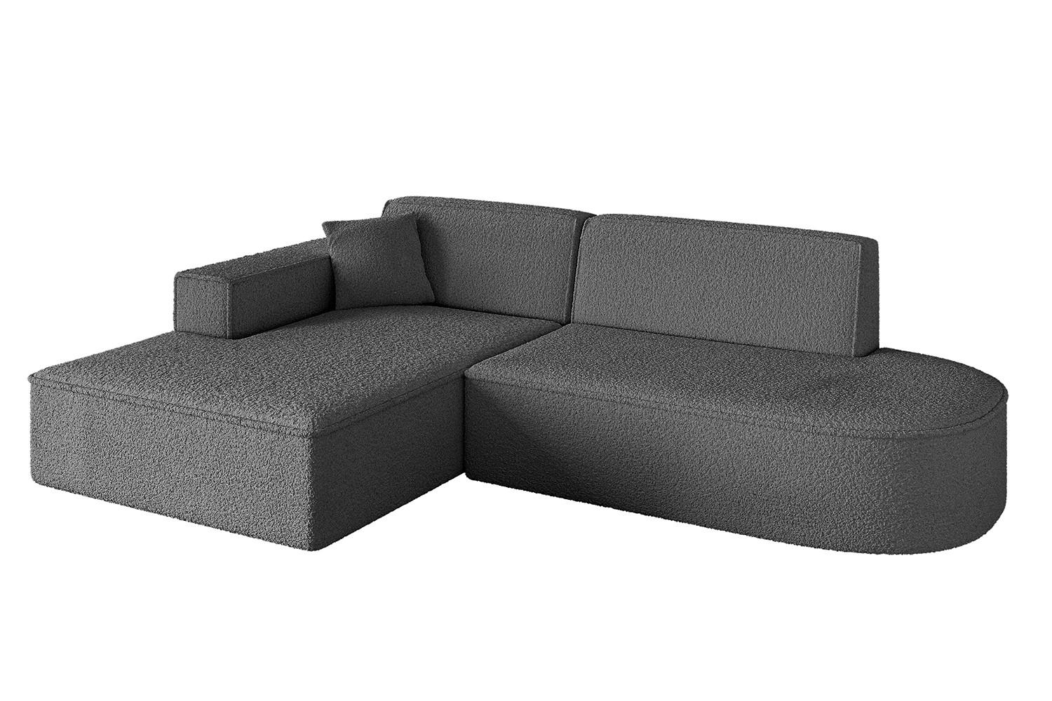 ECKSOFA Ottomane Links IREA-L1-v4 - 232x165x77 cm Grau - Olivgrün, Holzwerkstoff/Textil (232/165cm) - ALTDECOR