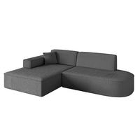 ECKSOFA Ottomane Links IREA-L1-v4 - 232x165x77 cm Grau - Olivgrün, Holzwerkstoff/Textil (232/165cm) - ALTDECOR