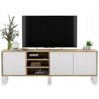 TV-LOWBOARD Apollo Eiche wotan Weiß Matt mit Metallbeinen 150/53/35 cm - Weiß, Holzwerkstoff/Metall (150/53/35cm) - Meble Lindner