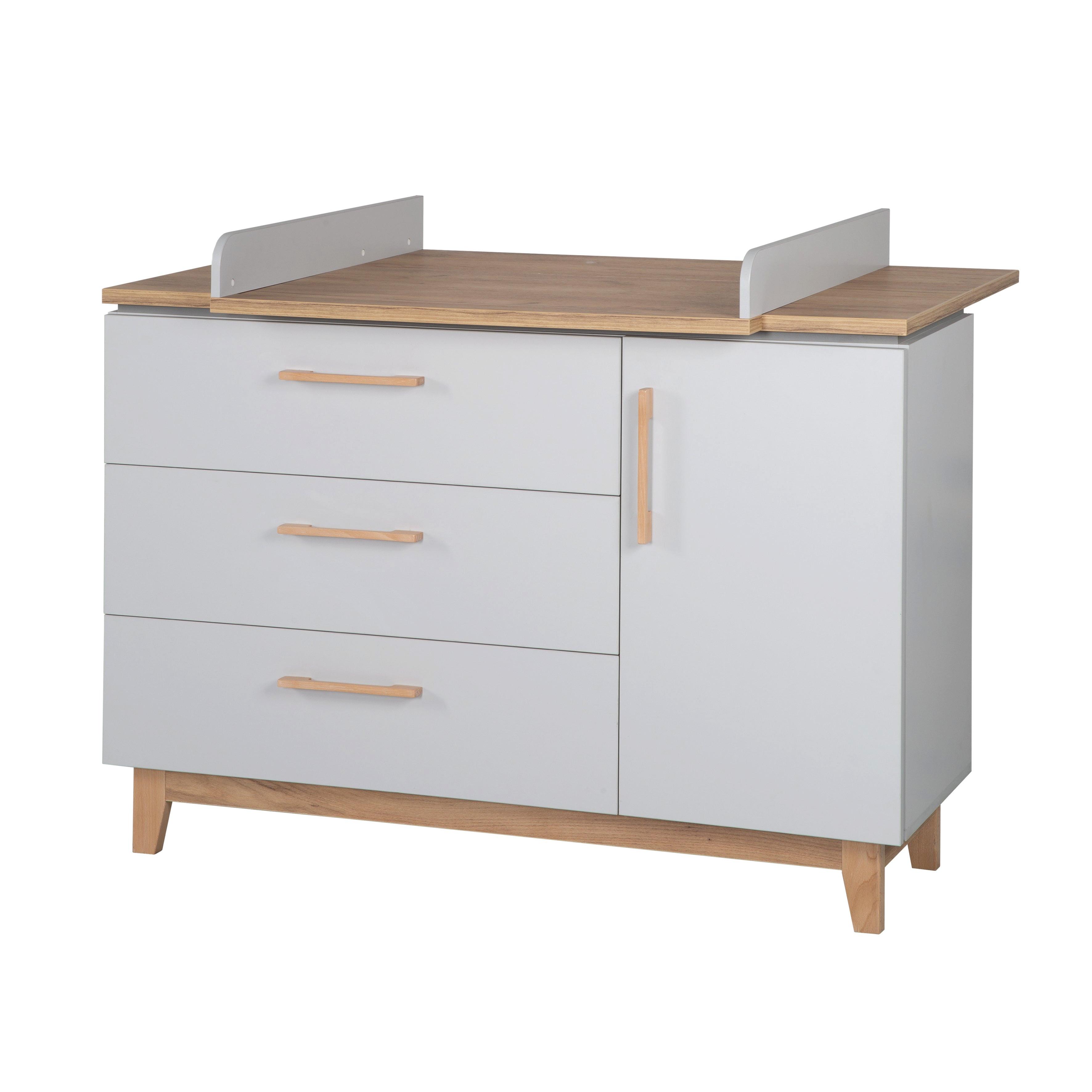 WICKELKOMMODE Caro - Grau, Holzwerkstoff (134.5/104/78cm) - Roba
