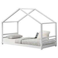HAUSBETT Vardø - Weiß, Holz (90/200cm) - [en.casa]