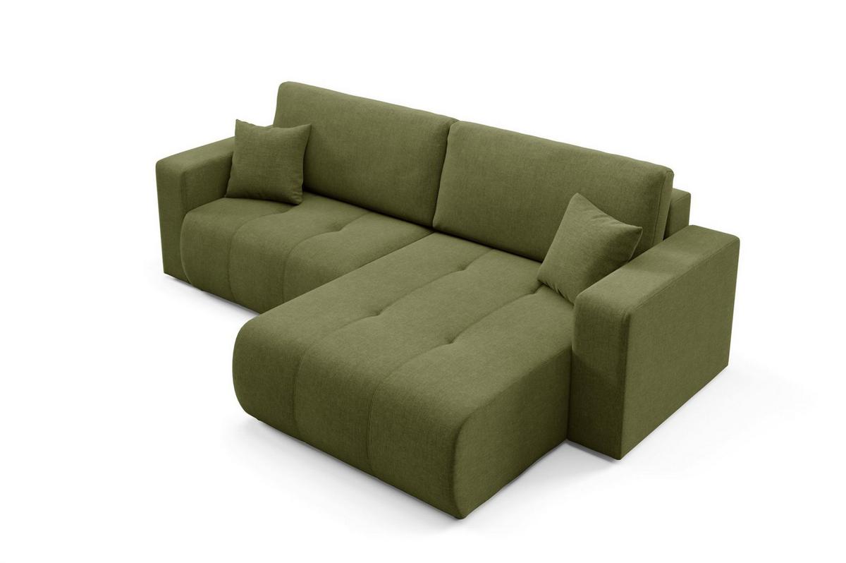 ECKSOFA Augusto - Grün, Holzwerkstoff/Textil (244/149cm) - Fun Möbel
