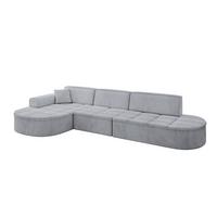 ECKSOFA Ottomane Links TARO-L2 - 328x171x79,5 cm Hellgrau - Grau, Holzwerkstoff/Textil (328/171cm) - ALTDECOR