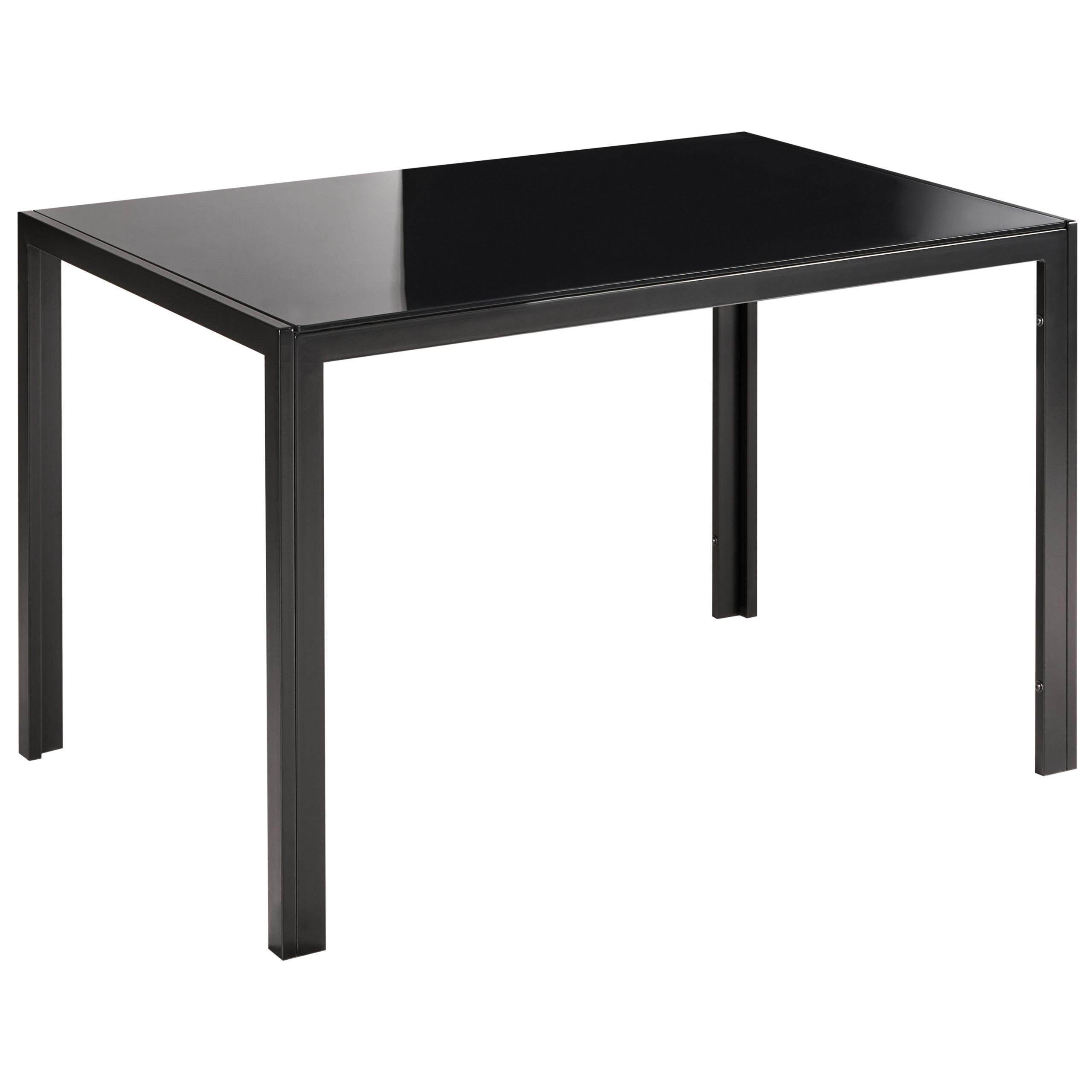 ESSTISCH Schwarz 120/80 cm Sicherheitsglas Lavos - Schwarz, Glas (120/80/75cm) - Beliani