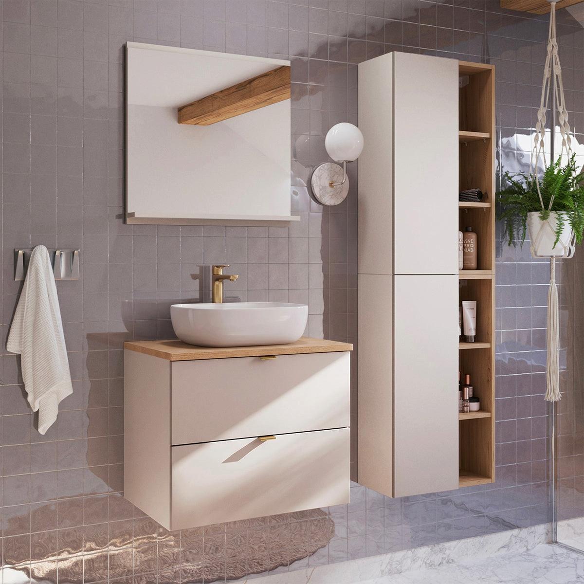 WASCHTISCH 60.6cm Azel Kaschmir - Beige, Holzwerkstoff (60.6/52/46cm) - Petits-meubles