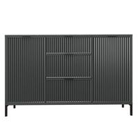 KOMMODE klein Aufbewahrungsschrank mit 3 Schubladen und 2 Türen, Grün - Grün, Holzwerkstoff (135/87/41cm) - Idohome