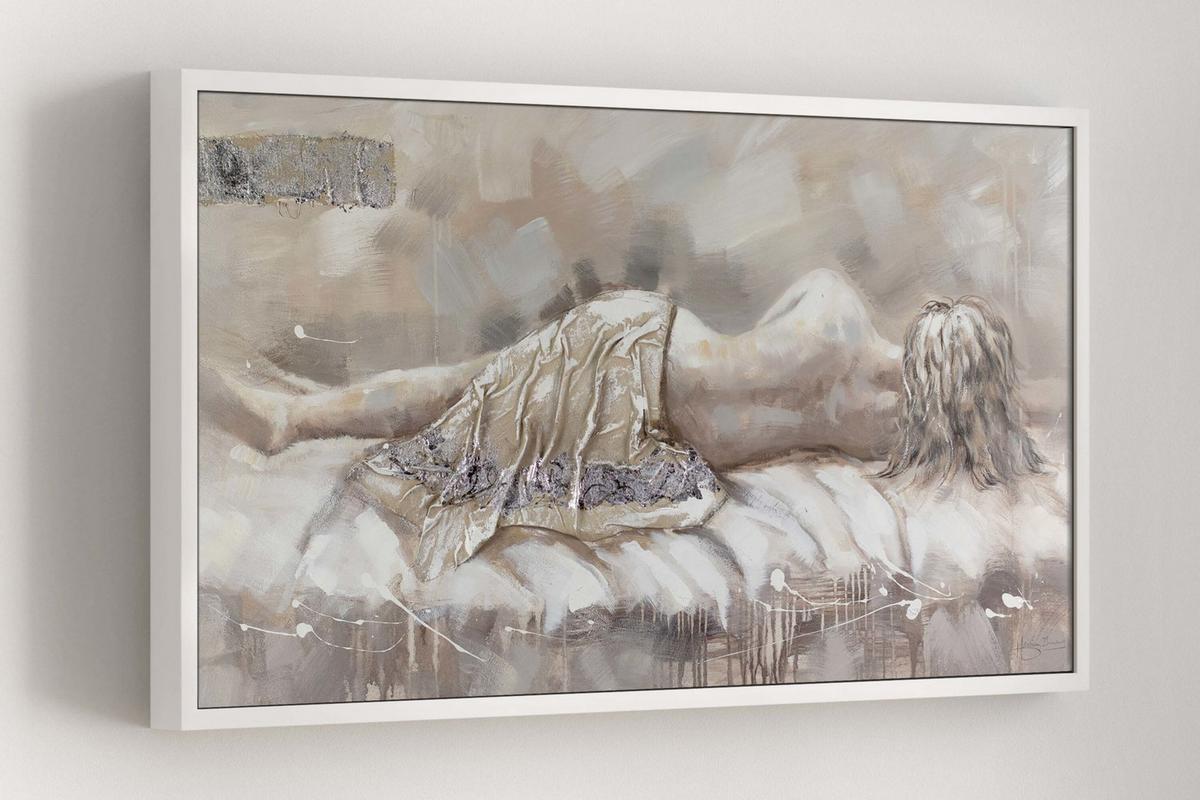 ÖLGEMÄLDE 120/60 cm - Beige, Holz/Textil (120/60cm) - KUNSTLOFT