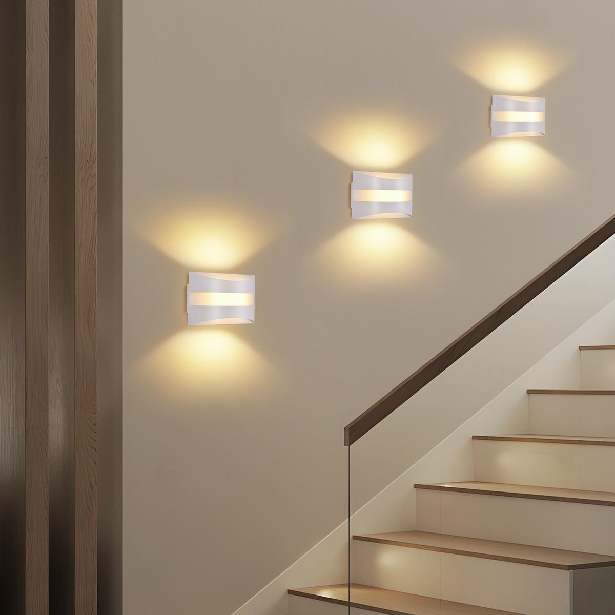 LED-WANDLEUCHTE Twinkling 21/13/8 cm - Weiß, Metall (13/8/21cm) - ZMH
