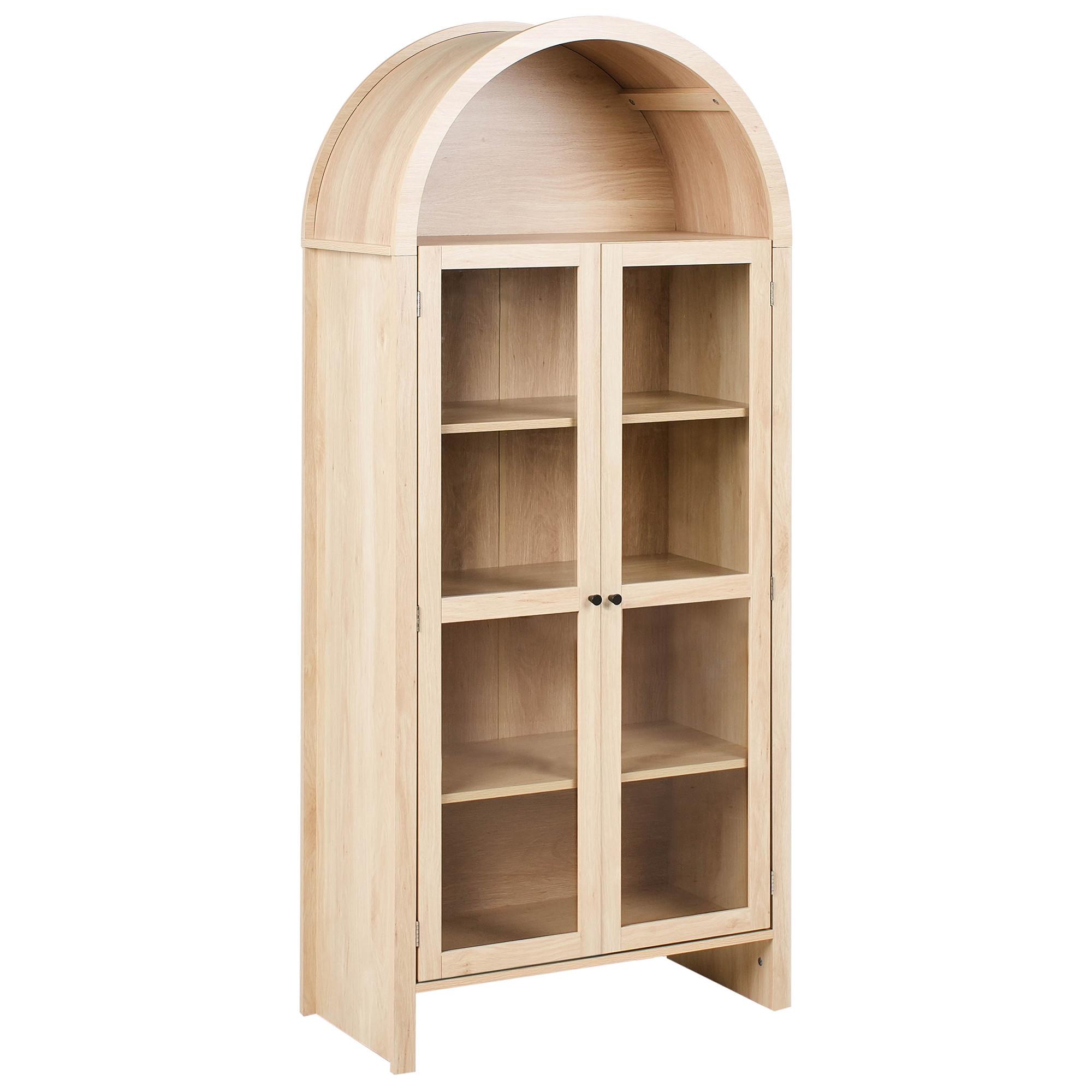 VITRINE mit Glastüren 79 cm Hellbraun Glenwood - Hellbraun, Holzwerkstoff (79/178/40cm) - Beliani