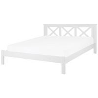 BETT mit Lattenrost 180x200 cm Weiß Tannay - Weiß, Holz (180/200cm) - Beliani