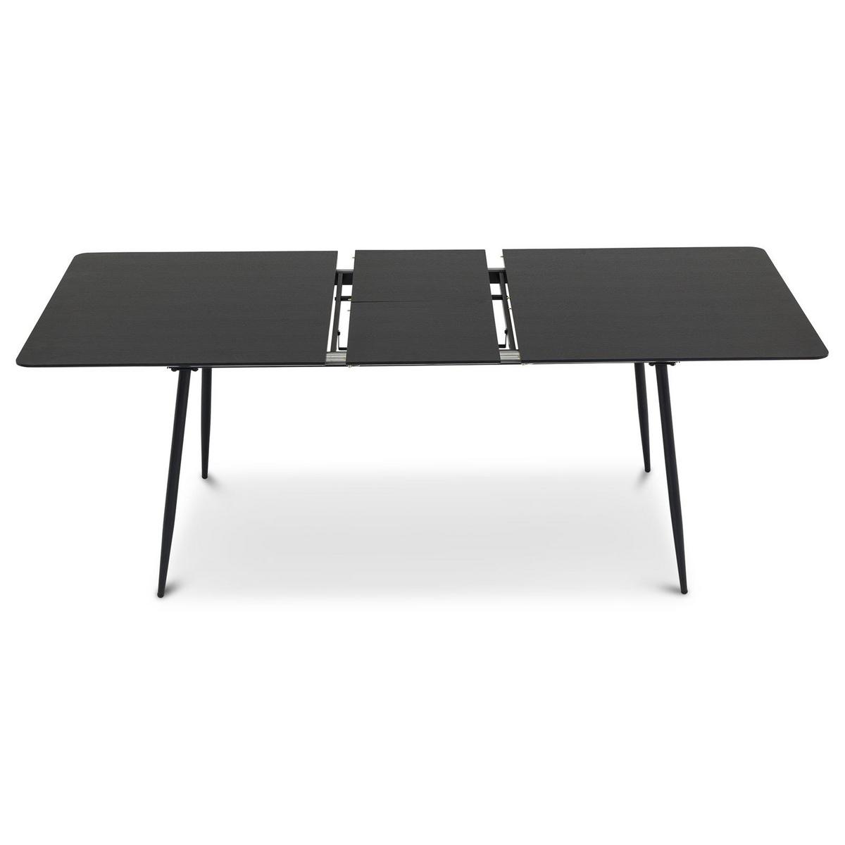 ESSTISCH ORSA schwarz - Schwarz, Holzwerkstoff/Metall (80/160/76cm) - IDIMEX