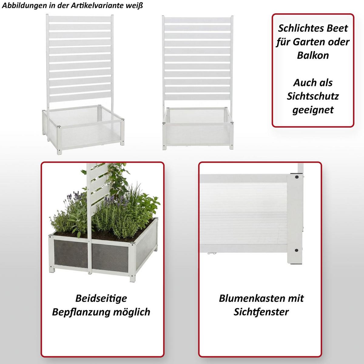 BEET MIT RANKGITTER Weiß - Weiß, Metall (90/158/75cm) - MCW