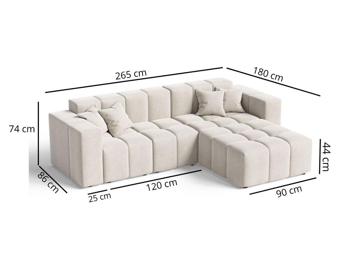 ECKSOFA Loopo Grau Rechts - Grau, Holz/Textil (265/180cm) - Graingold